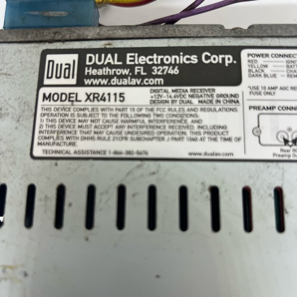 Dual Electronic corp XR4115 car receiver untested - Picture 6 of 11